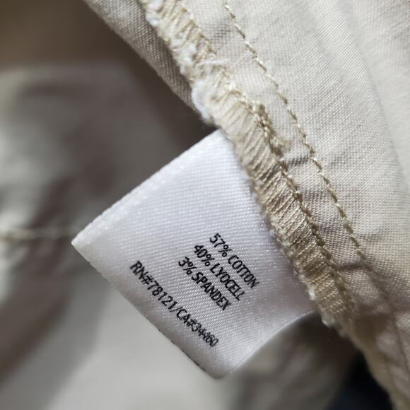 Eileen Fisher Lightweight Jacket Ruffle Collar Tan Field Jacket Stretch Medium - Picture 13 of 13